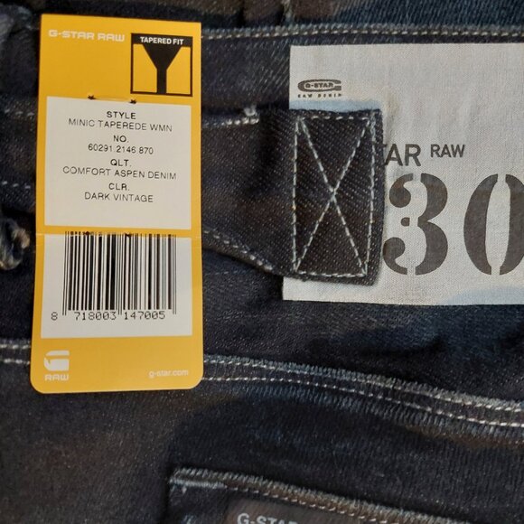 Retro Vintage G-Star Raw 3301 Minic Tapered Aspen Denim Jeans Pants Sz 25 NWT - Picture 12 of 12